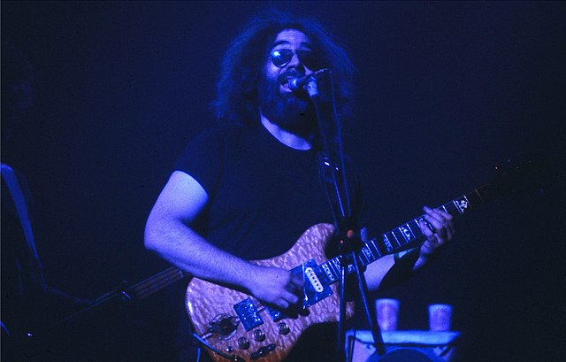 Jerry playing "Wolf" at the Hart Civic Center, New Haven, CT, May 10, 1980.