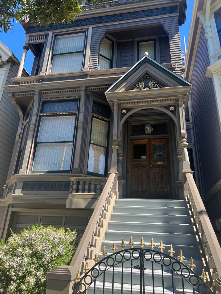 The front porch of 710 Ashbury Street, San Francisco, California. 